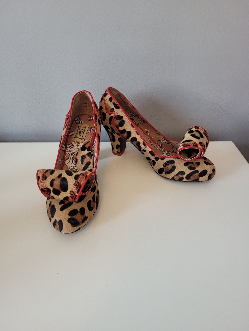 Miss L Fire Leopard Print Heels, VGUC, Size 40